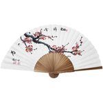[ATTY FACTORY] Korean Traditional Folding Fan – Plum Blossom of Four Gracious Plants (Plum, Orchid, Bamboo, Chrysanthemum) _ Hanji & Bamboo Material _ Korean Knot & Gift Box Included _ Made in Korea